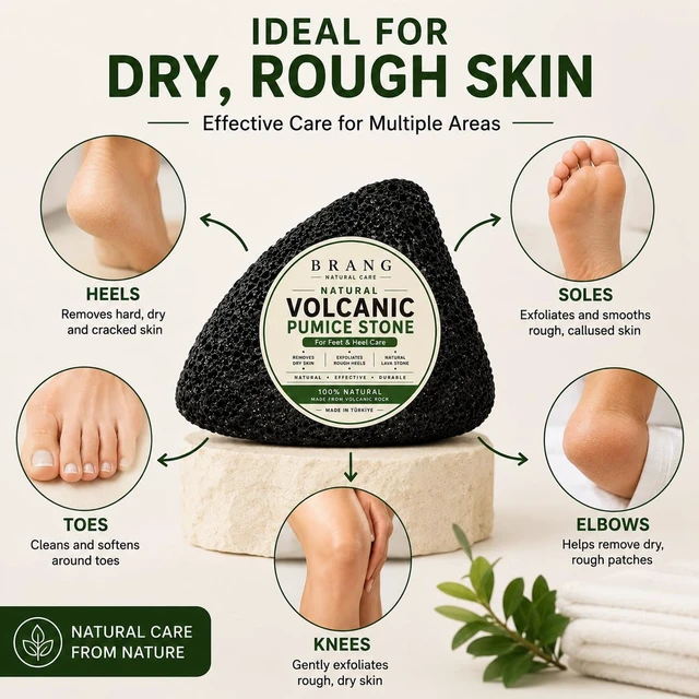 Alt view image 5 of 7 - Natural Volcanic Pumice Stone for Feet & Heel Care Lava Rock Callus Remover & Exfoliating Pedicure Stone Made in Türkiye