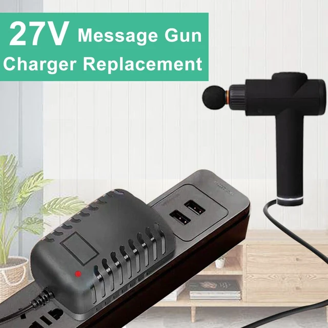 Alt view image 3 of 6 - 27V Charger for Sharper Image Massage Gun, Power Adapter Compatible with Sharper Image Powerboost Cordless Deep Tissue Massage Gun