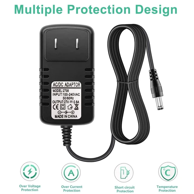 Alt view image 6 of 6 - 27V Charger for Sharper Image Massage Gun, Power Adapter Compatible with Sharper Image Powerboost Cordless Deep Tissue Massage Gun