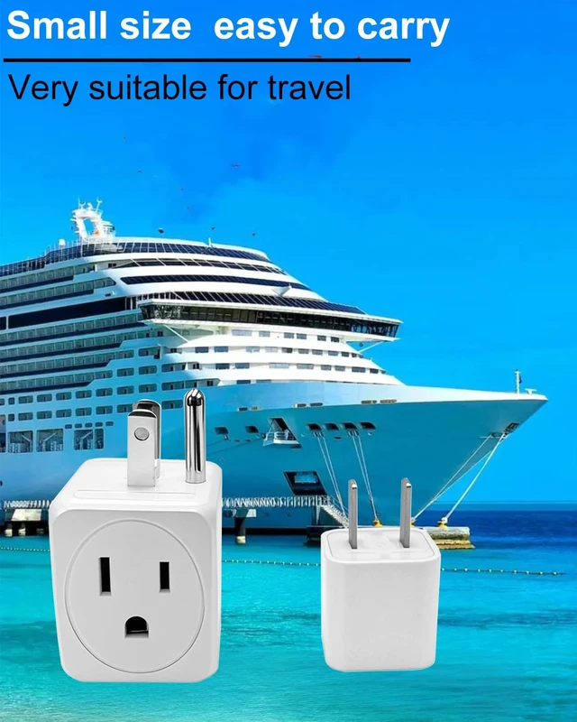 Alt view image 6 of 7 - 3 Plug Outlet Splitter Adapter, Multi Plug Wall Outlet Extender,3 Pack | Small 3 Way Plug Extension Adapter for Cruise Ship, Home Office, Dorm Room, Travel Essentials, Easy to Install,White