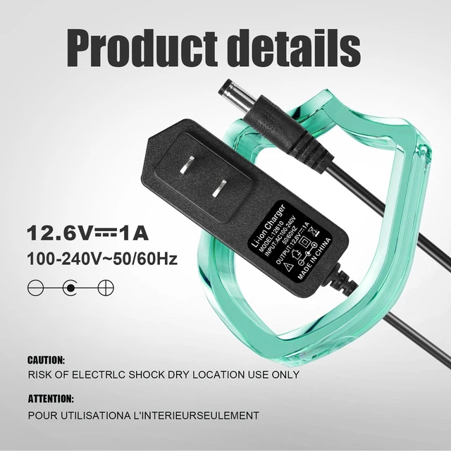 Alt view image 2 of 7 - Massage Gun Charger 12v ~ 12.6v 1A Charger for 12.6v Massage Gun Power Cord 12V Switch Power Supply