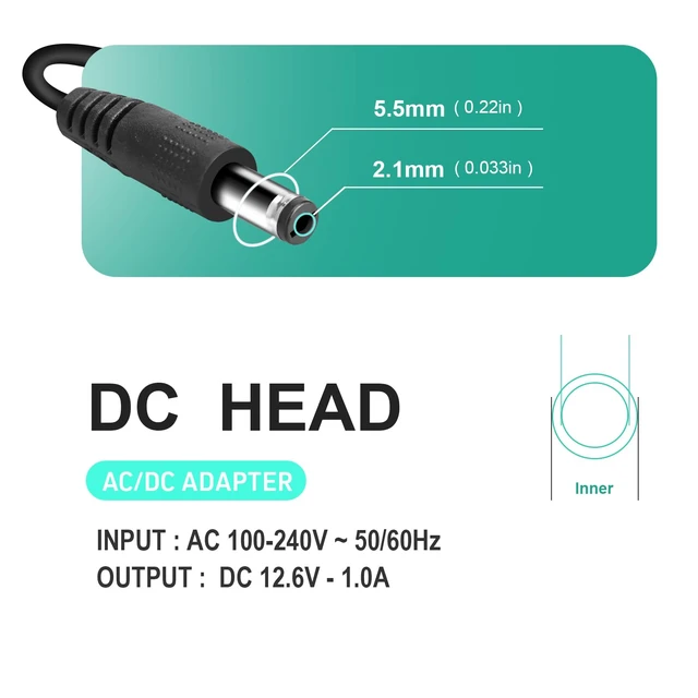 Alt view image 3 of 7 - Massage Gun Charger 12v ~ 12.6v 1A Charger for 12.6v Massage Gun Power Cord 12V Switch Power Supply