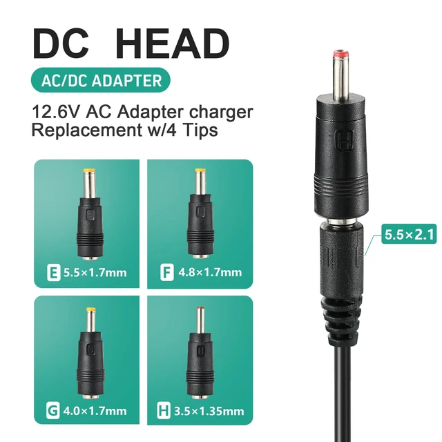 Alt view image 4 of 7 - Massage Gun Charger 12v ~ 12.6v 1A Charger for 12.6v Massage Gun Power Cord 12V Switch Power Supply