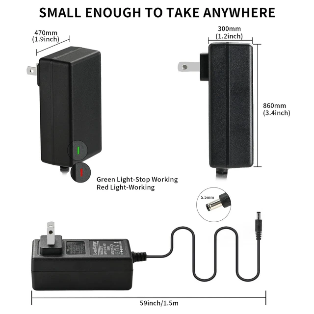 Alt view image 4 of 6 - 16.8V 1A AC/DC Massage Gun Charger, for Dartwood, MEBAK 3, OLSKY, LifePro, Ydrant, Youdgee, MEBAK Massage Gun Charger Replacement DC 16.8V Charging Cord Massage Gun