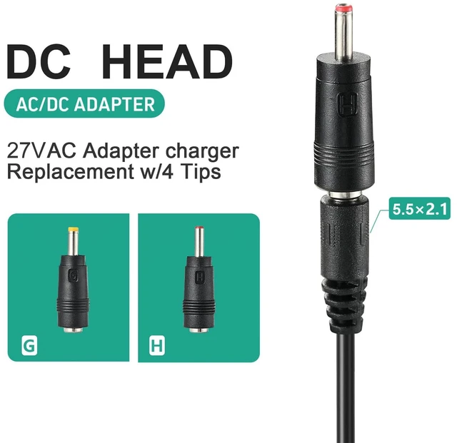Alt view image 2 of 6 - 27V Massage Gun Charger for Sharper Image Power Percussion Deep Tissue Massager, AC Power Cord Adapter Compatible with Sharper Image1011666 1012667 1013002 1013983 1013985 2437599
