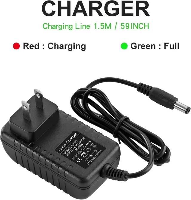 Alt view image 3 of 7 - Massage Gun Charger 12v ~ 12.6v 1.0A Charger for 12.6v (Universal 12V) Massage Gun Power Cord Switch Power Supply