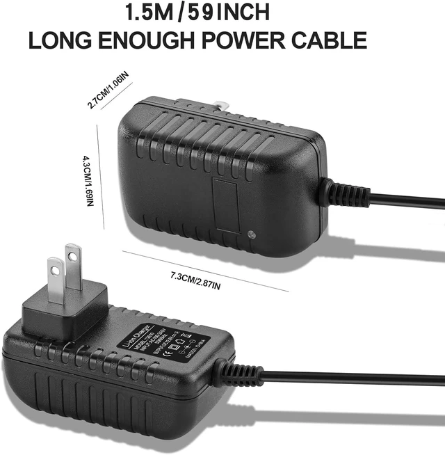 Alt view image 2 of 7 - Massage Gun Charger 12v ~ 12.6v 1.0A Charger for 12.6v (Universal 12V) Massage Gun Power Cord Switch Power Supply