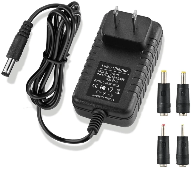 Main image of 16.8V 1A AC/DC Massage Gun Charger, 5ft Power Supply Cord - Compatible with LifePro Sonic, Fusion X, Youdgee H1 Mini, Mebak 3, Cryotex, Jetbu