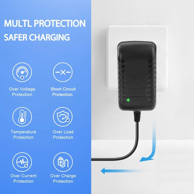 Alt view image 2 of 7 - 16.8V 1A AC/DC Massage Gun Charger, 5ft Power Supply Cord - Compatible with LifePro Sonic, Fusion X, Youdgee H1 Mini, Mebak 3, Cryotex, Jetbu