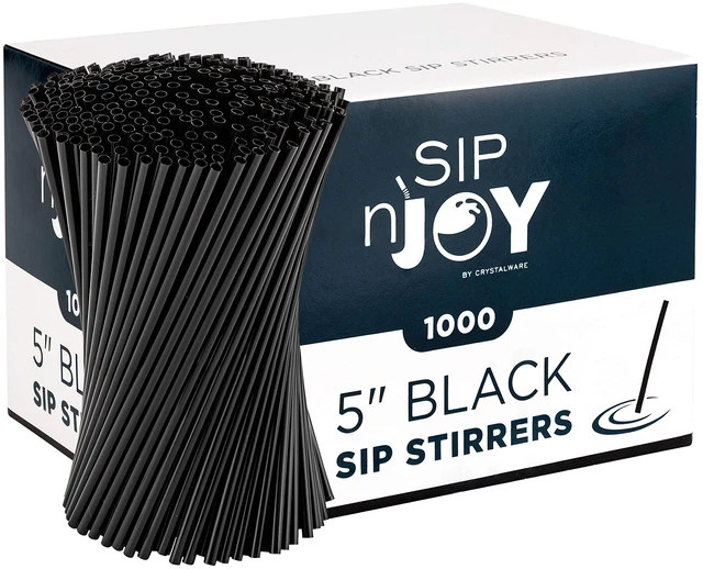 Main image of Coffee Stirrers Sticks, Disposable Plastic Drink Stirrer Sticks, 1000 Stirrers, Use It As A Coffee Straws Or A Cocktail Mixers (Black, 5-Inch (Pack of 1)