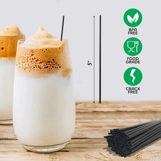 Alt view image 5 of 7 - Coffee Stirrers Sticks, Disposable Plastic Drink Stirrer Sticks, 1000 Stirrers, Use It As A Coffee Straws Or A Cocktail Mixers (Black, 5-Inch (Pack of 1)