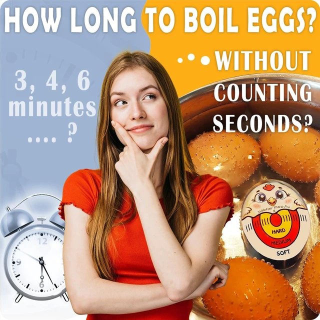 Alt view image 2 of 7 - Egg Timer Pro2 Boiling Soft Medium Hard Eggs Kitchen Gadget Tricolor Certified