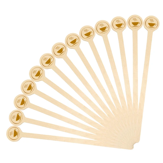 Main image of 5.9inch Wooden Coffee Stirrers with Round Ends, 100 Count Disposable Stir Sticks for Coffee & Cocktails, Wooden Beverage Mixer with Smooth Ends, Swizzle Drink Sticks