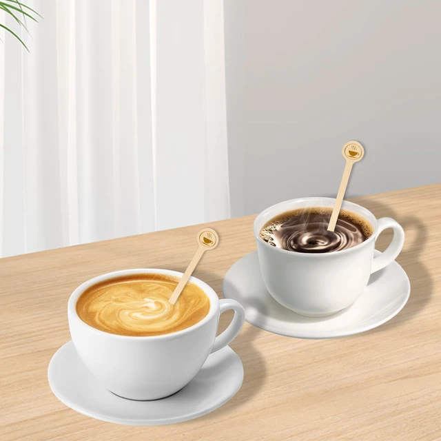 Alt view image 6 of 7 - 5.9inch Wooden Coffee Stirrers with Round Ends, 100 Count Disposable Stir Sticks for Coffee & Cocktails, Wooden Beverage Mixer with Smooth Ends, Swizzle Drink Sticks