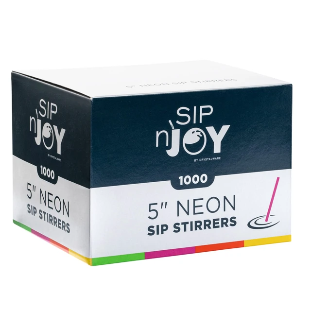 Alt view image 2 of 3 - Neon Coffee Stirrers, 1000 Disposable Plastic Drink Stirrer Sticks - 5-Inch (Pack of 1) - Use As Coffee Straws Or Cocktail Mixers
