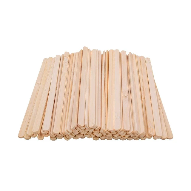 Alt view image 2 of 7 - Pack 100 5.5-Inch Bamboo Coffee Stirrers, Disposable Beverage Stirrers Sticks Eco Friendly Biodegradable Stir Sticks for Tea,Hot or Cold Beverages.(Glass not Included)