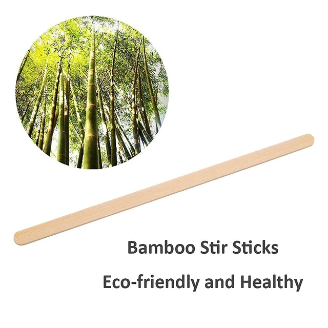 Alt view image 3 of 7 - Pack 100 5.5-Inch Bamboo Coffee Stirrers, Disposable Beverage Stirrers Sticks Eco Friendly Biodegradable Stir Sticks for Tea,Hot or Cold Beverages.(Glass not Included)