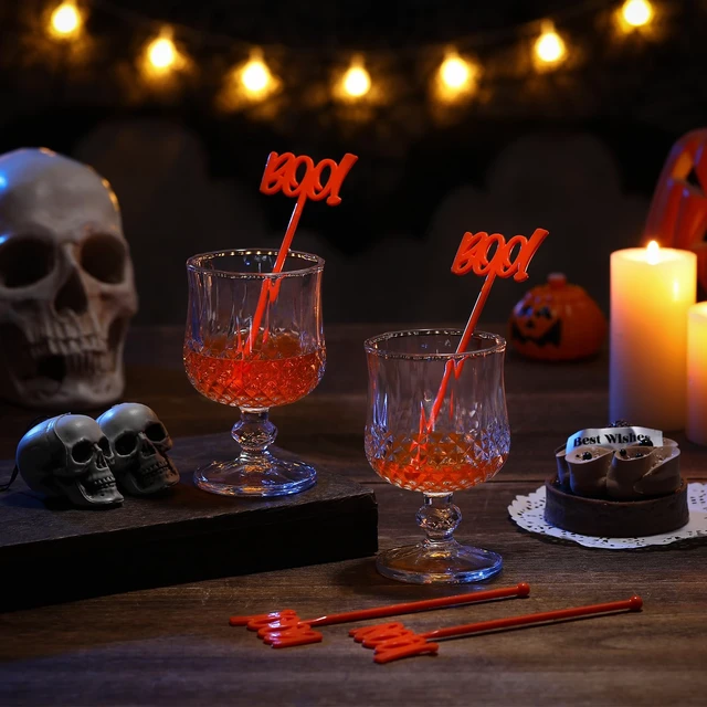 Alt view image 6 of 6 - 30 Pcs Halloween Swizzle Sticks Boo Fall Drink Stirrers | Plastic Coffee Stirrers for Fall Drinks, Bar Party Cocktail Mixers, Tea Decoration, Halloween Thanksgiving Autumn Beverage
