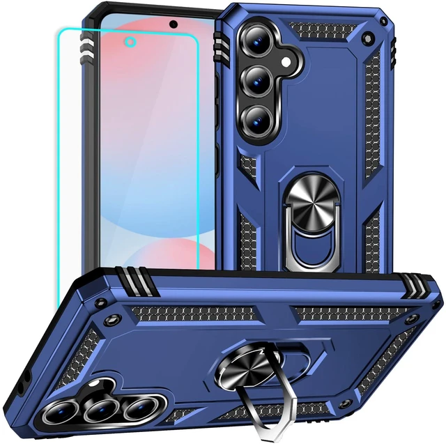 Main image of for Samsung Galaxy S24 FE Case: with Screen Protector - Military Grade Protective Cases with Finger Ring Holder Kickstand for Samsung S24 FE(Blue)