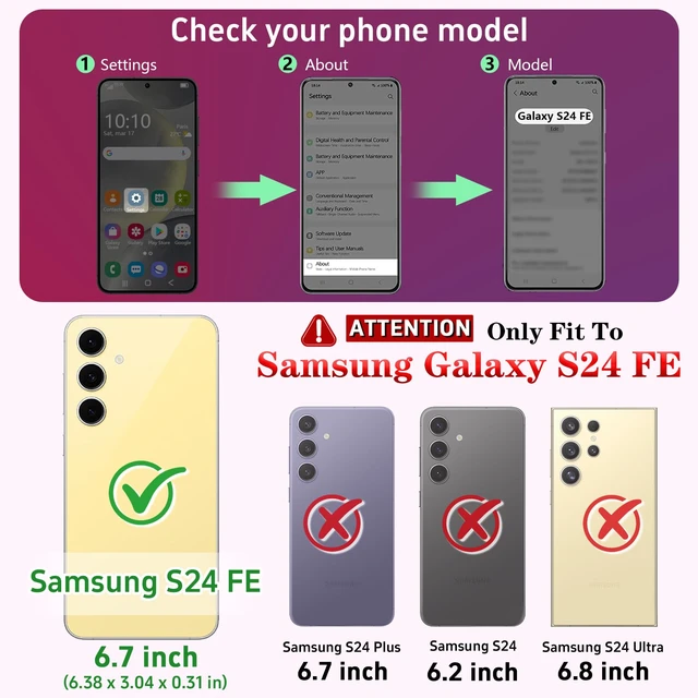 Alt view image 5 of 7 - for Samsung Galaxy S24 FE Case: with Screen Protector - Military Grade Protective Cases with Finger Ring Holder Kickstand for Samsung S24 FE(Blue)
