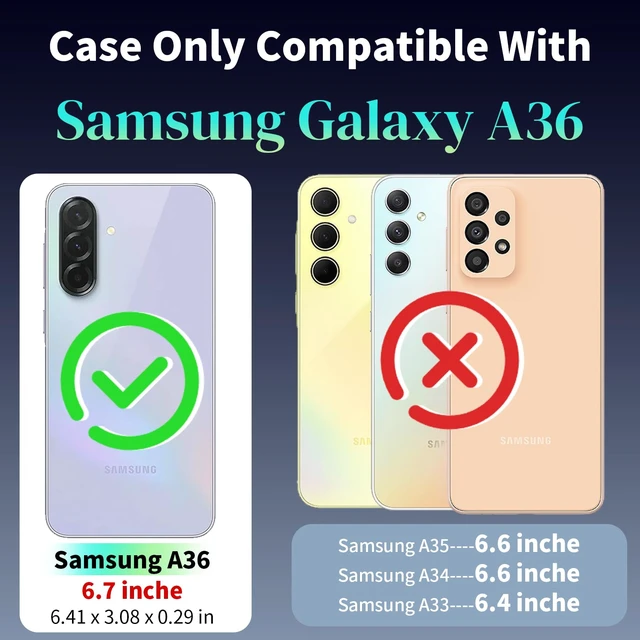Alt view image 2 of 7 - for Galaxy A36 5G Phone Case with Screen Protector: 360°Grade Rotatable Kickstand (Non-Slip) Military-Grade Drop and Shock Protection - Case for Samsung Galaxy A36 5G Blue
