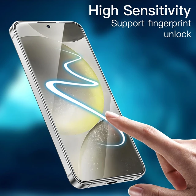 Alt view image 5 of 7 - Screen Protector for Samsung Galaxy S24, 3-Pack | HD Clear, Fingerprint ID Compatible, Anti-Scratch Glass
