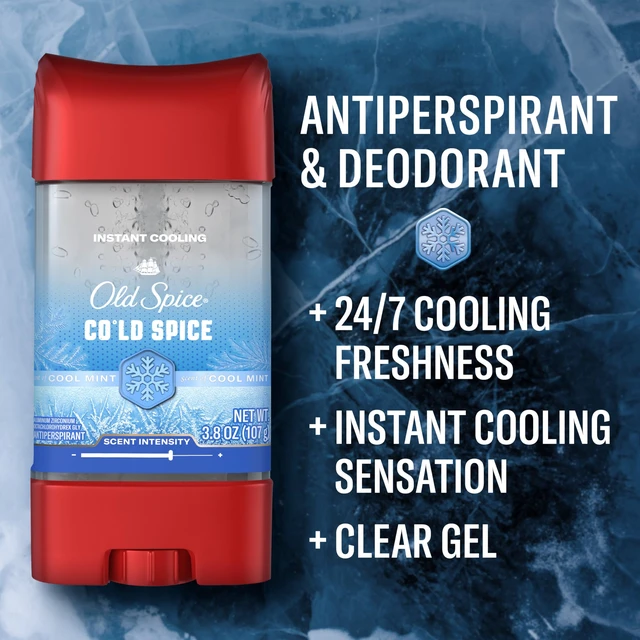 Alt view image 2 of 7 - Antiperspirant Deodorant for Men, Cold Spice Scent, 3.8 oz | Cool Mint Notes | 24/7 Sweat & Odor Protection | 24/7 Long-Lasting Freshness | Clear Gel Application | Red Collection