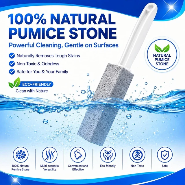 Alt view image 3 of 7 - 4 Pack Pumice Stone Toilet Bowl Cleaner with Handle, Pumice Cleaning Stone for Removing Hard Water Rings, Rust & Lime from Toilets, Sinks, Pools & Grills & Stove (2 Grey and 2 White)