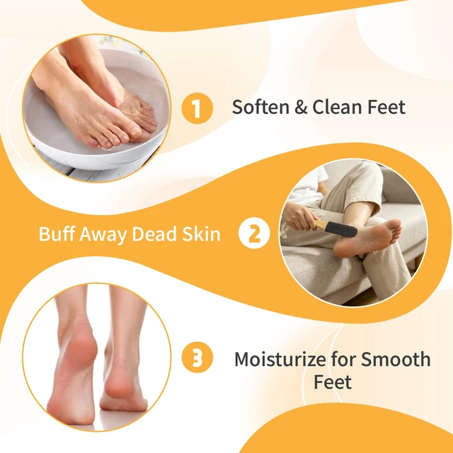 Alt view image 5 of 7 - 2 Pack Pumice Stone for Feet, Wooden Handle Foot Scrubber Callus Remover for Dead Skin, Heel Scraper for Dry Rough Feet Pedicure Tool