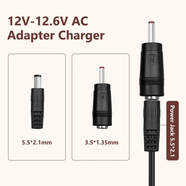 Alt view image 4 of 7 - 12V~12.6V 1A Charger for Massage Gun, Compatible with Toloco, Renpho, Aerlang, HeaDot, JamGym, Neprock, Sportneer, Sharper Image, Medcursor, Impact Percussion Muscle Gun Massager Power Supply Cord