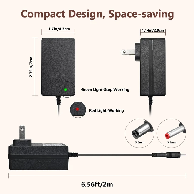 Alt view image 5 of 7 - 12V~12.6V 1A Charger for Massage Gun, Compatible with Toloco, Renpho, Aerlang, HeaDot, JamGym, Neprock, Sportneer, Sharper Image, Medcursor, Impact Percussion Muscle Gun Massager Power Supply Cord