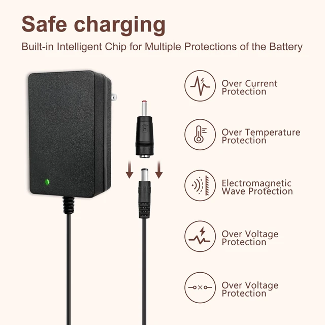 Alt view image 7 of 7 - 12V~12.6V 1A Charger for Massage Gun, Compatible with Toloco, Renpho, Aerlang, HeaDot, JamGym, Neprock, Sportneer, Sharper Image, Medcursor, Impact Percussion Muscle Gun Massager Power Supply Cord