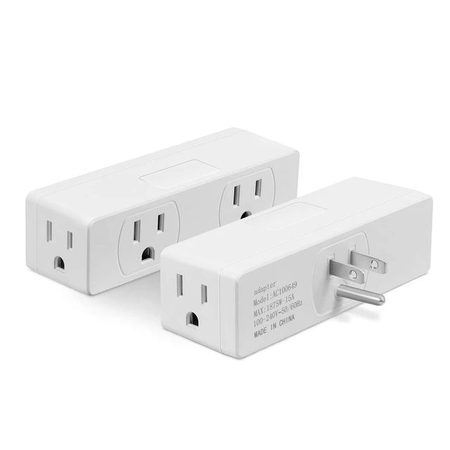 Main image of Outlet Extender 2pack, 4AC Multi Plug Wall Outlet, Multiple Outlet Splitter | 3 Way Outlet Plug Splitter, Multiple Outlet Wall Plug, Cruise Essentials , Electrical Wall Outlet Adapter