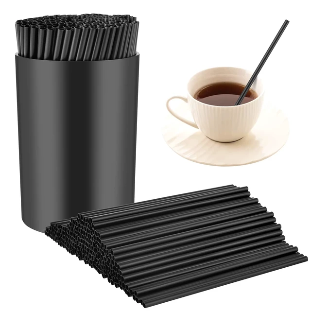 Main image of 200 Pcs Black Coffee Stirrer and Holder Set Coffee Stir Sticks Coffee Stirrers Plastic Coffee Stir Stick Holder Black for Mixing Coffee Milk Cocktail Drinks Coffee Home Kitchen Party Supplies