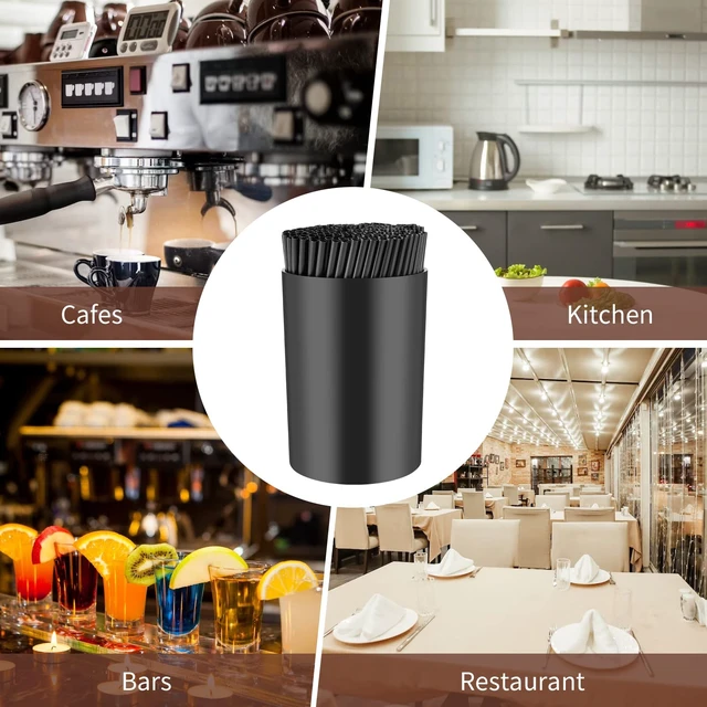 Alt view image 4 of 7 - 200 Pcs Black Coffee Stirrer and Holder Set Coffee Stir Sticks Coffee Stirrers Plastic Coffee Stir Stick Holder Black for Mixing Coffee Milk Cocktail Drinks Coffee Home Kitchen Party Supplies