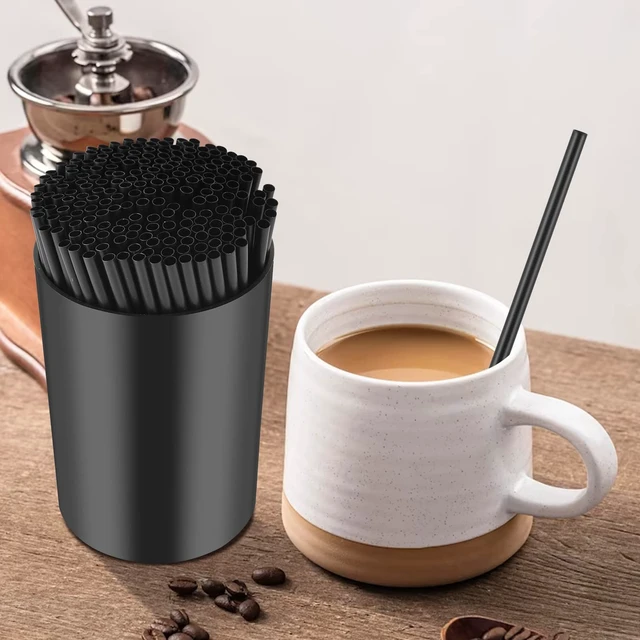 Alt view image 5 of 7 - 200 Pcs Black Coffee Stirrer and Holder Set Coffee Stir Sticks Coffee Stirrers Plastic Coffee Stir Stick Holder Black for Mixing Coffee Milk Cocktail Drinks Coffee Home Kitchen Party Supplies