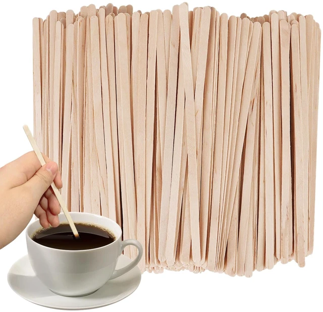 Main image of 500 Pack Birch Wood Coffee Stirrers, 7 Inch Sturdy Coffee Stir Sticks, Smooth Round Ends, Splinter-Free Disposable Stir Sticks for Coffee, Cocktails, Office, Home Use