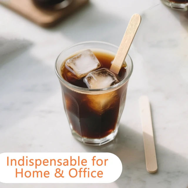 Alt view image 5 of 7 - 1000 Pack Birch Wood Coffee Stirrers, 7 Inch Sturdy Coffee Stir Sticks, Smooth Round Ends, Splinter-Free Disposable Stir Sticks for Coffee, Cocktails, Office, Home Use