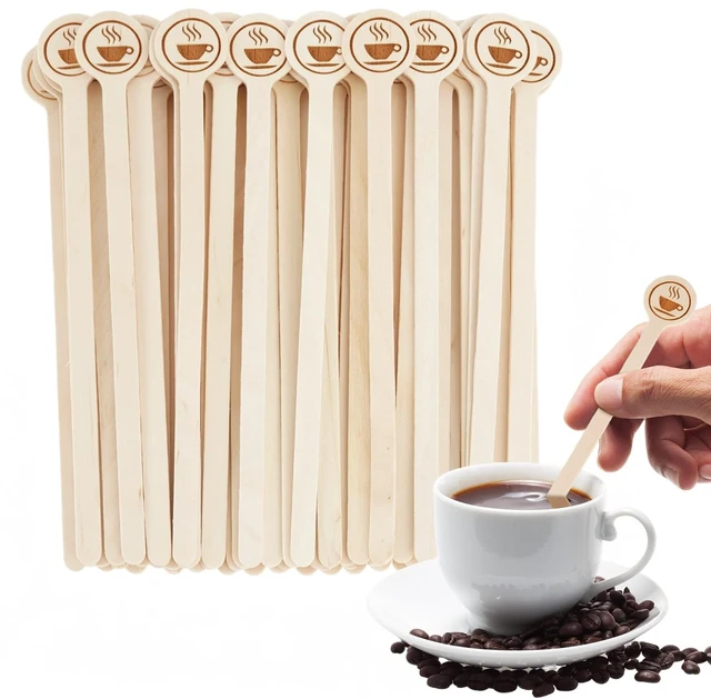 Main image of 150Pcs Coffee Stirrers Stir Sticks Wooden Beverage Mixer with Round Ends | 5.9 Inch Disposable Environmentally Friendly Biodegradable Cafe Grade Beverage Stir Sticks for Coffee Cocktails Milk Tea