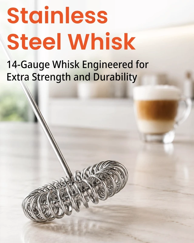 Alt view image 7 of 7 - Drink Mixer Handheld - Electric Stirrer and Powerful Protein Powder Mixer Wand, Easy-to-Use Mini Frother Wand for Quick Delicious Cocktails, Milk Frother and Coffee Stirrers (Black)