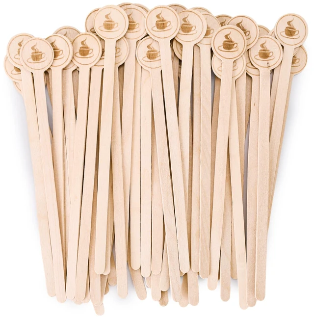 Main image of 150PCS Coffee Stirrers, 5.9 Inch Coffee Stir Sticks with Round Ends, Cafe Grade Natural Wooden Stir Sticks, Wooden Beverage Mixer for Cocktails, Milk, Tea, Hot Cocoa