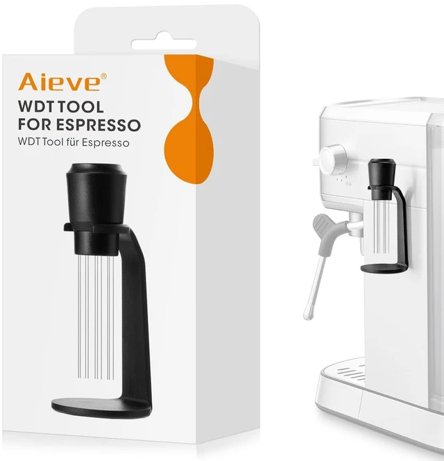 Main image of WDT Tool Espresso, Magnetic Coffee Distribution Tool Compatible with Ninja Luxe Cafe, 10 Needle Coffee Stirrer for Breville Barista Espresso Accessories (Magnetic & Adhesive Mount)