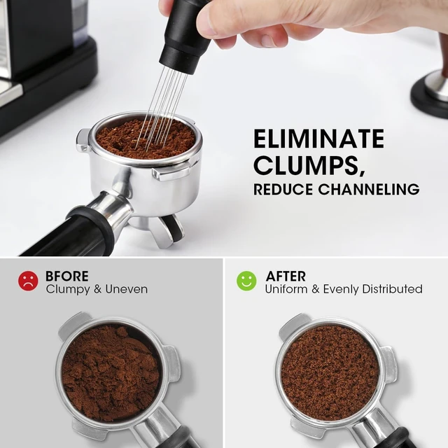 Alt view image 3 of 7 - WDT Tool Espresso, Magnetic Coffee Distribution Tool Compatible with Ninja Luxe Cafe, 10 Needle Coffee Stirrer for Breville Barista Espresso Accessories (Magnetic & Adhesive Mount)