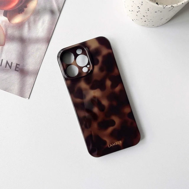 Alt view image 2 of 7 - for iPhone 14 Pro Case Cute Leopard Tortoise Amber - Brown | Aesthetic design, For girls women boys men, Girly, Soft TPU, Full camera lens protect, Protective, Shockproof