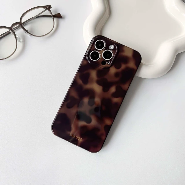 Alt view image 3 of 7 - for iPhone 14 Pro Case Cute Leopard Tortoise Amber - Brown | Aesthetic design, For girls women boys men, Girly, Soft TPU, Full camera lens protect, Protective, Shockproof