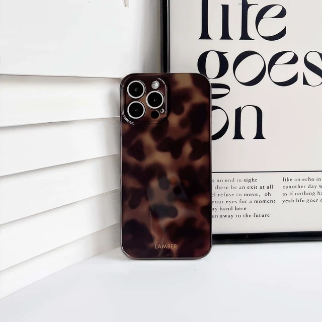 Alt view image 6 of 7 - for iPhone 14 Pro Case Cute Leopard Tortoise Amber - Brown | Aesthetic design, For girls women boys men, Girly, Soft TPU, Full camera lens protect, Protective, Shockproof