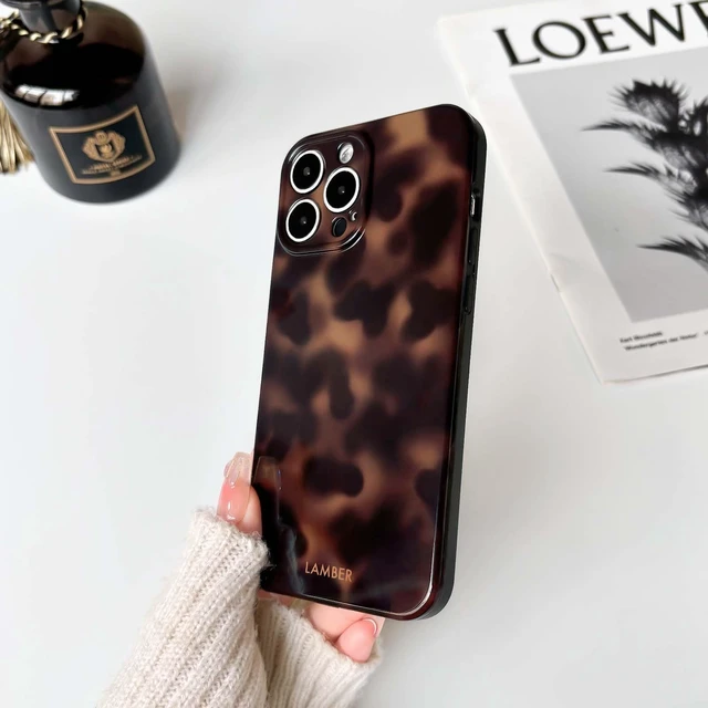 Alt view image 7 of 7 - for iPhone 14 Pro Case Cute Leopard Tortoise Amber - Brown | Aesthetic design, For girls women boys men, Girly, Soft TPU, Full camera lens protect, Protective, Shockproof
