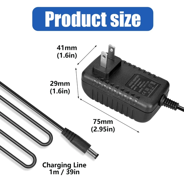 Alt view image 3 of 6 - AC/DC 16.8V Massage Gun Charger Compatible with LifePro Sonic, Sonic Mini,Fusion X, Sonic Pro, Youdgee H1 Mini, Mebak 3, Cryotex, jetbu,16.8V 1A Charger Massage Gun Power Supply Cord Cable 1.5m/5F