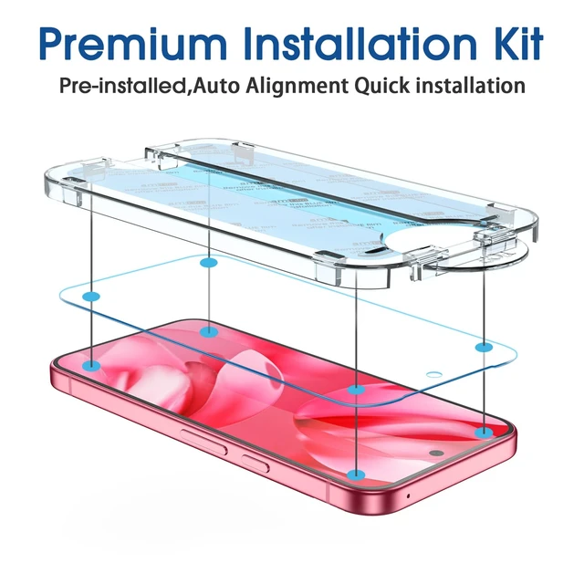 Alt view image 3 of 7 - OneTouch for Google Pixel 9a Screen Protector 6.3'' Tempered Glass | 30s Auto-Alignment, Bubble Free, Scratch & Drop Protection, HD Clear, 2 Pack (Pixel 9a-6.3")