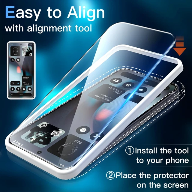 Alt view image 4 of 7 - Screen Protector for Nothing Phone 3, 3-Pack | 9H Tempered Glass, HD Clear, Anti-Scratch Protection, Easy Installation Tool